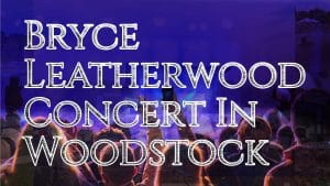 The image is of a concert in the background at Northside Hospital-Cherokee Amphitheater, with thousands of people enjoying their time in Woodstock, Georgia. With the lettering Bryce Leatherwood Convert in Woodstock on the top of it.