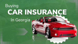 Green Background with a red mustang. The words Car Insurance are written across the top of the page.